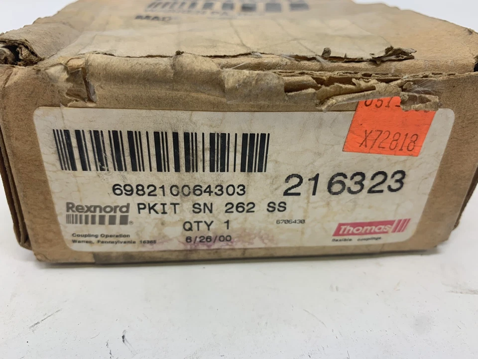 NUEVO FALK REXNORD, 216323 PKIT SN 262 SS, ACOPLAMIENTO PERNO ACERO INOXIDABLE - NUEVO Foto 4 de 4