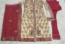 Indian bollywood Heavy Party suit in Gold And Maroon With bottom and net Dupatta