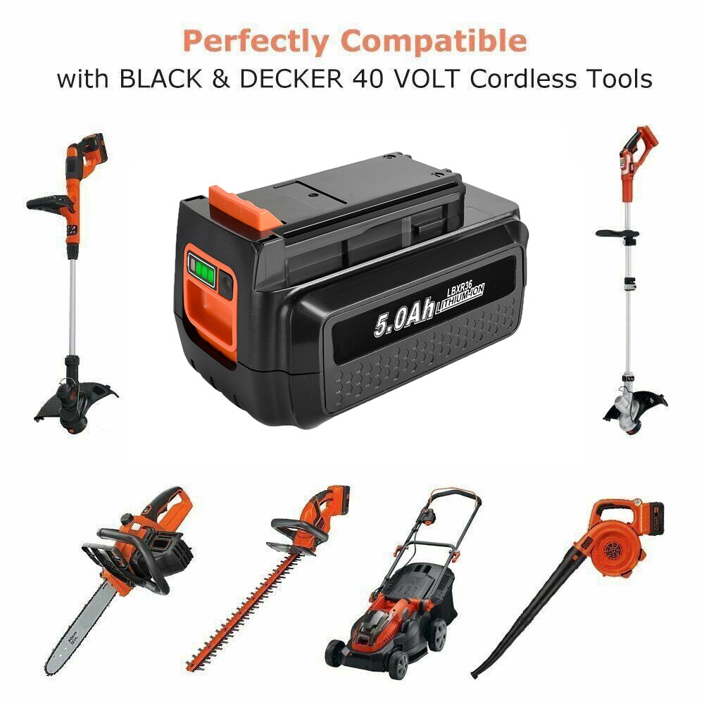 5.0Ah Battery For Black & Decker 40V 40 Volt Max Lithium Ion LBXR36 LBX36 LB36