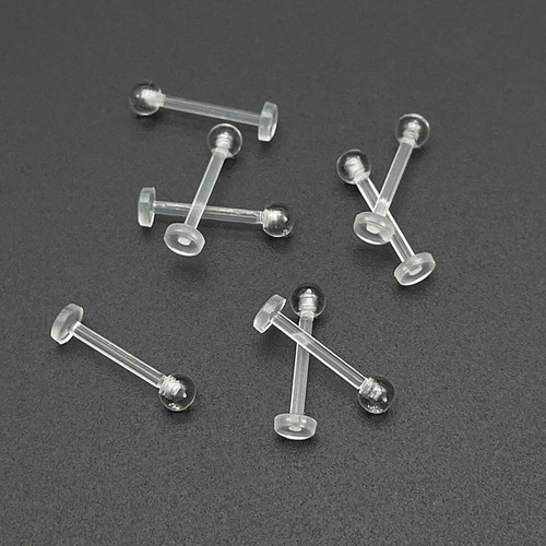 10Pcs Clear Acrylic Lip Studs - Piercing Labret Ring Helix Cartilage Earring - - Picture 5 of 14