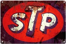 GAS Oil Rustic Sign Rustic Metal 12' RETRO Garage Man Cave STP