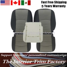 For 2009-2012 Dodge Ram 1500 2500 3500 Driver Passenger Cloth Seat Cover Gray