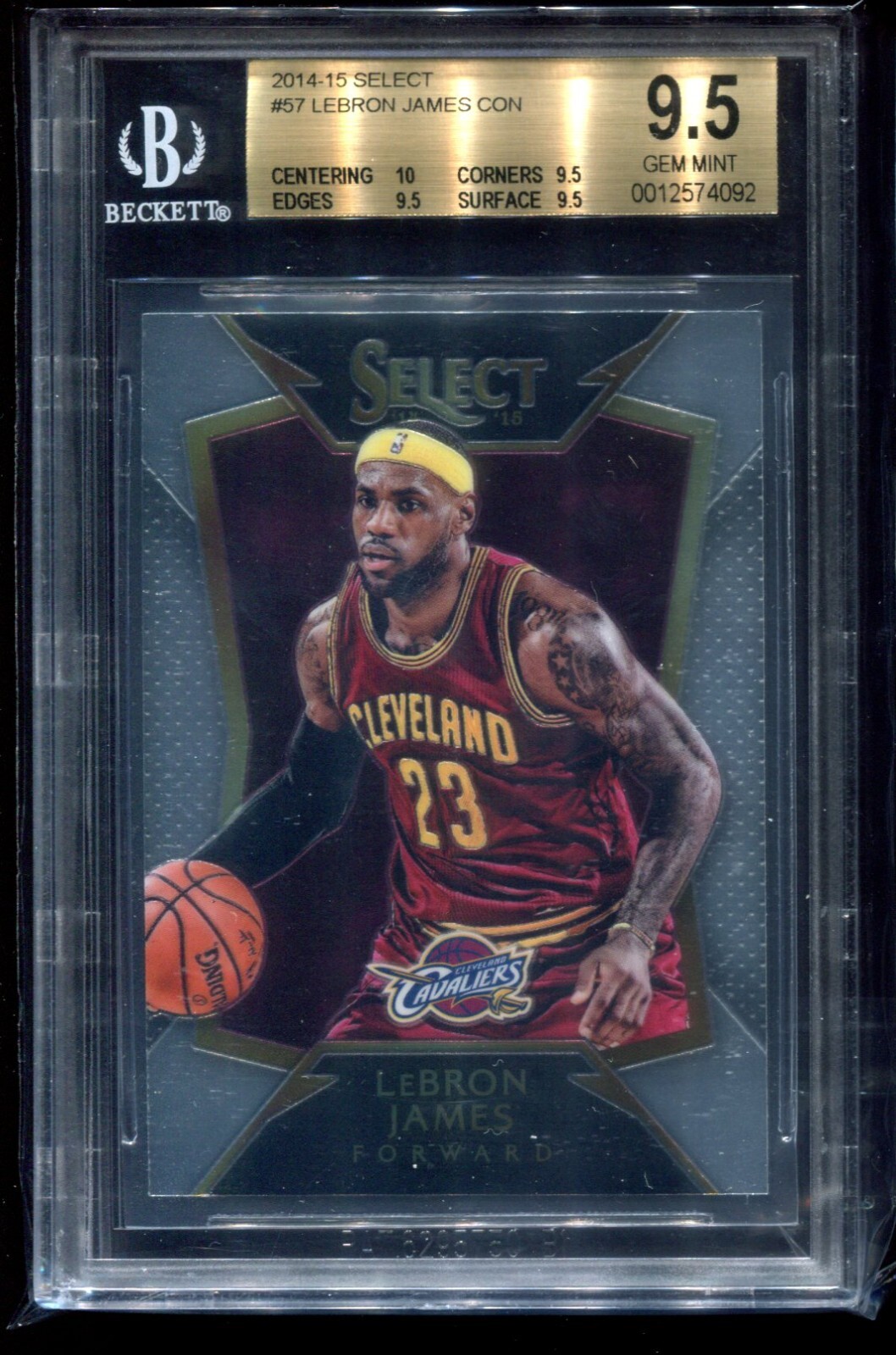 2014-15 Panini Select Lebron James Concourse #57 BGS 9.5 GEM MINT+ Cavaliers