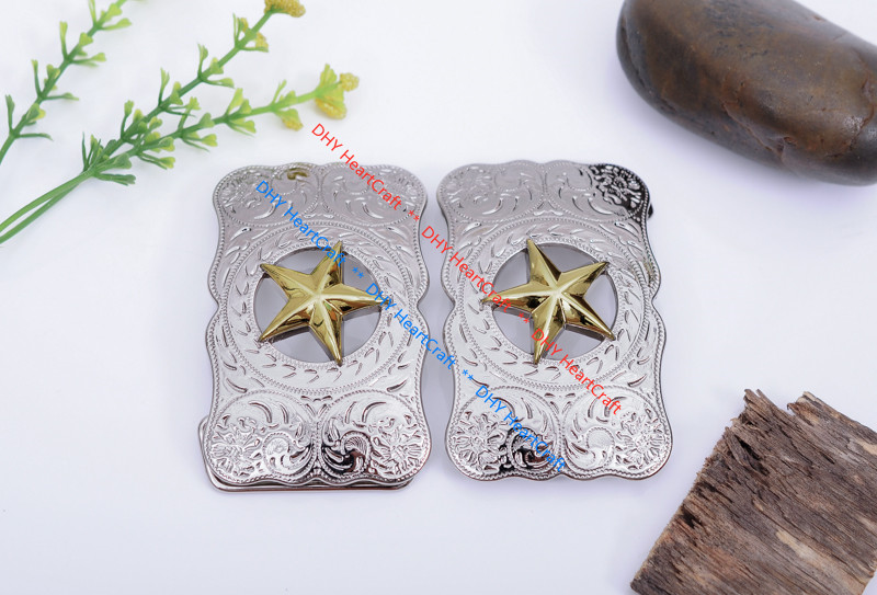 WESTERN COWBOY COWGIRL SLIVER GLOD TEXAS RANGER STAR RODEO TROPHY BELT BUCKLE