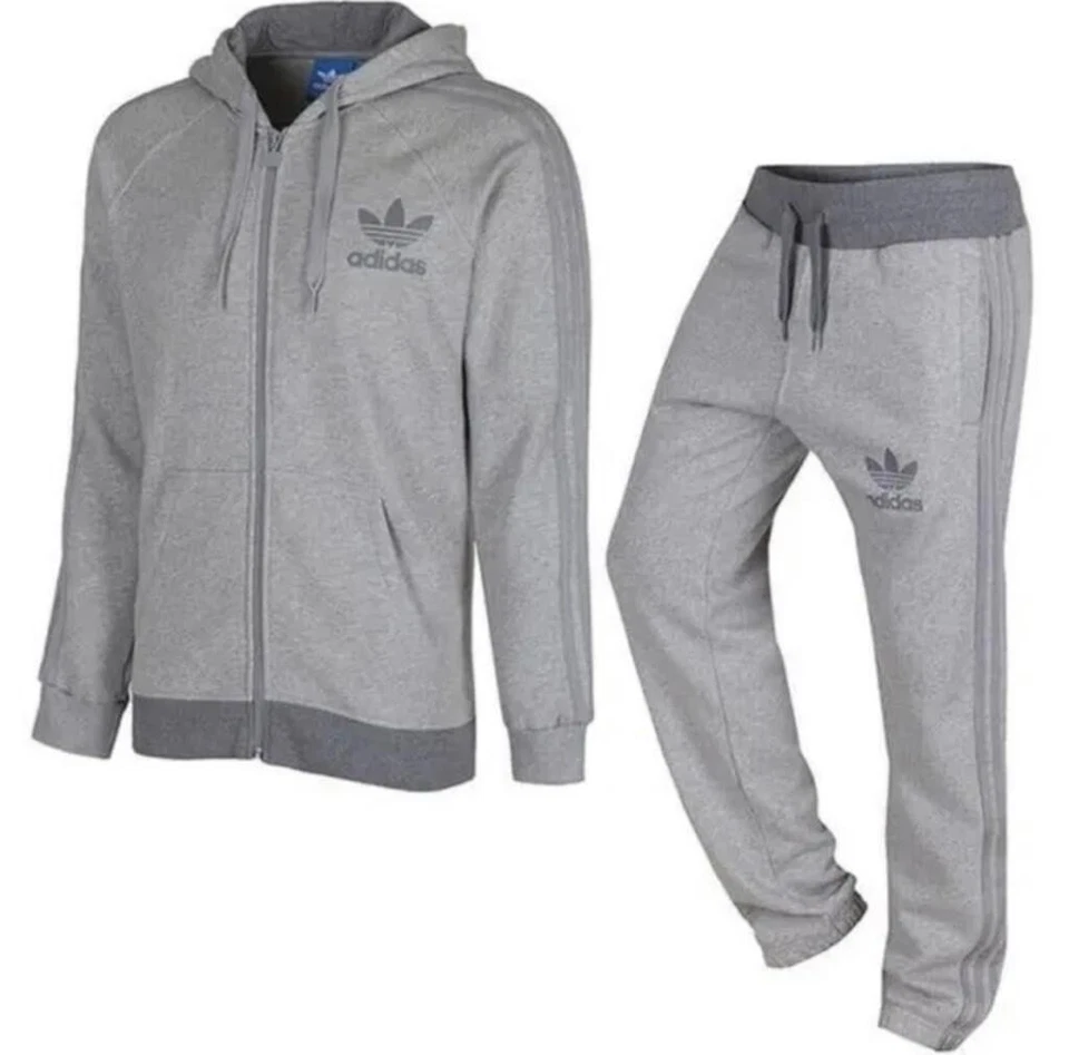 Mens Adidas SPO Full Tracksuit Set Black & Grey - Image 4 of 4