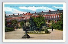 Postcard Louisiana New Orleans LA Pontalba Building Jackson Square 1940s Linen