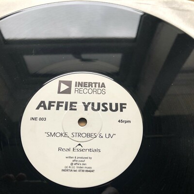 AFFIE YUSUF SMOKE STROBES & UV 1994 UK INERTIA VINYL 12 '' SINGLE INE 003 EX+