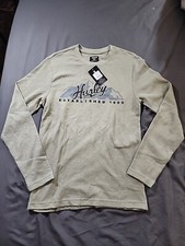 NWT Hurley Thermal Shirt Men Size Small Light Green Spell Out Long Sleeve