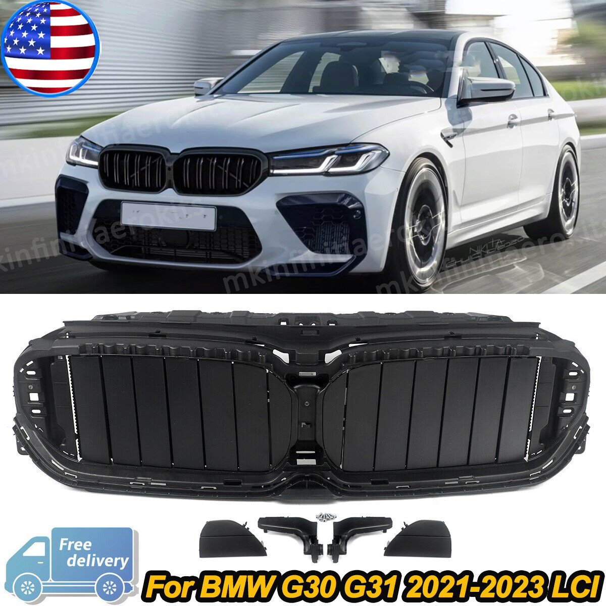 For BMW 5-Series G30 G31 2020-23 51119498612 Front Bumper Radiator 