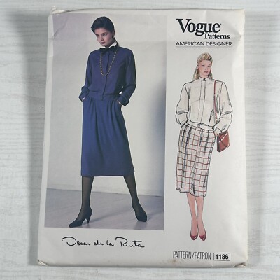 Vogue Schnittmuster 1186 Jacke Top Rock Oscar De La Renta Größe 14 U/C FF