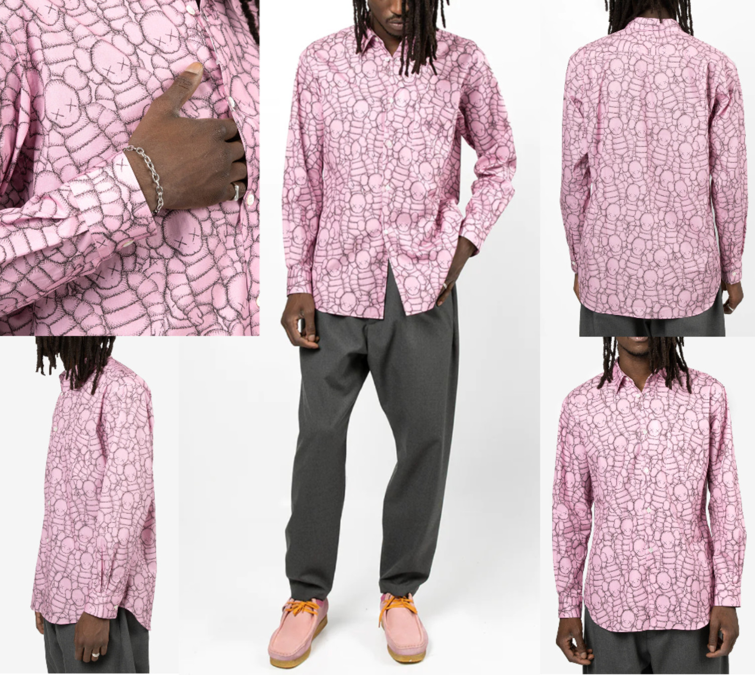 COMME DES GARÇONS x KAWS CHUM Printed Dress Shirt Shirt Deadstock Bnwt S image 10