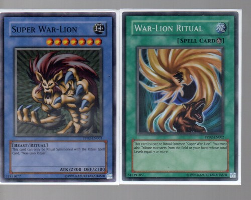 Super Rare Holo Set Super War Lion Pp02 En001 War Lion Ritual Pp02 En002 Ebay