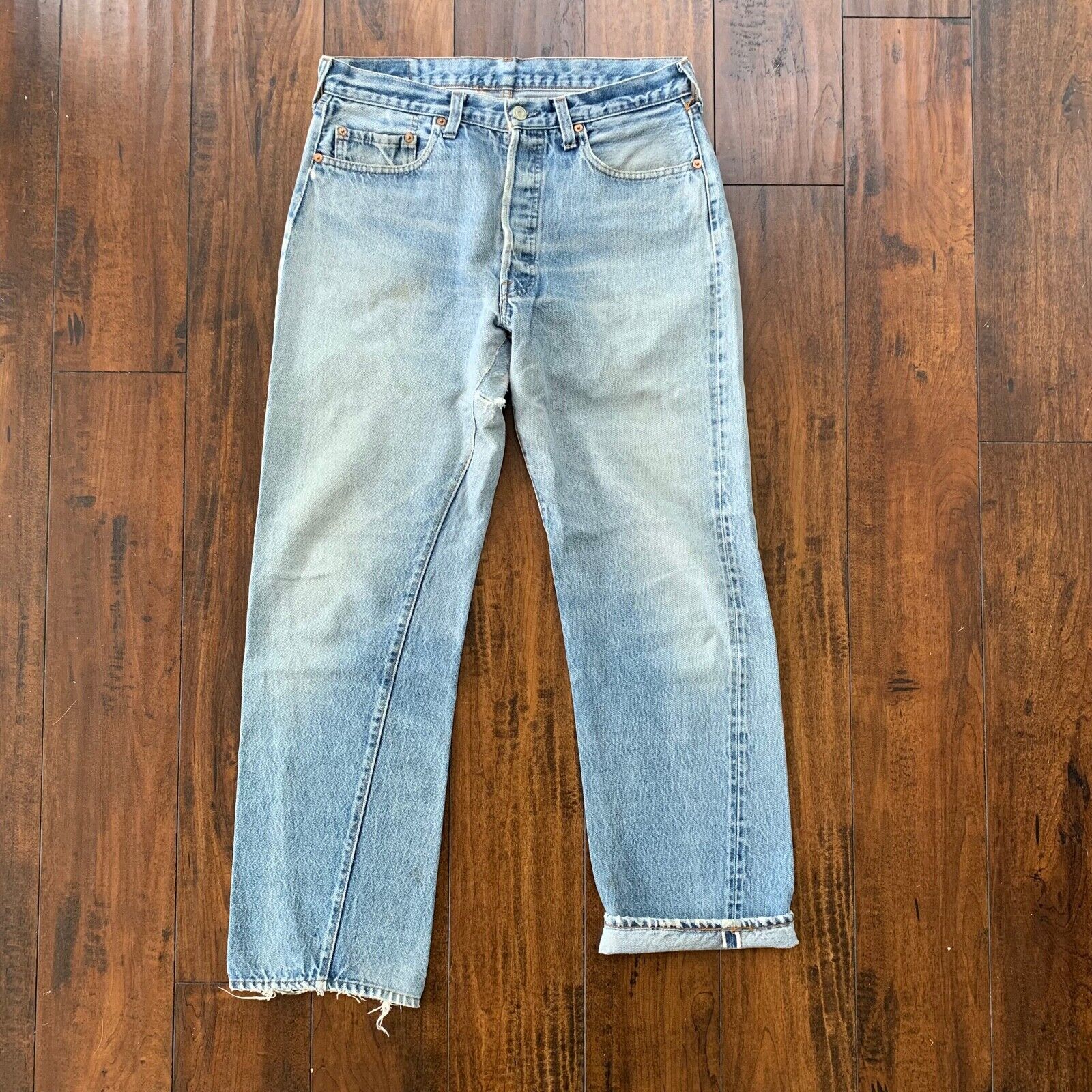 Levis Vintage 80s Redline Selvedge USA 501 XX Jeans 66 70s 34x33