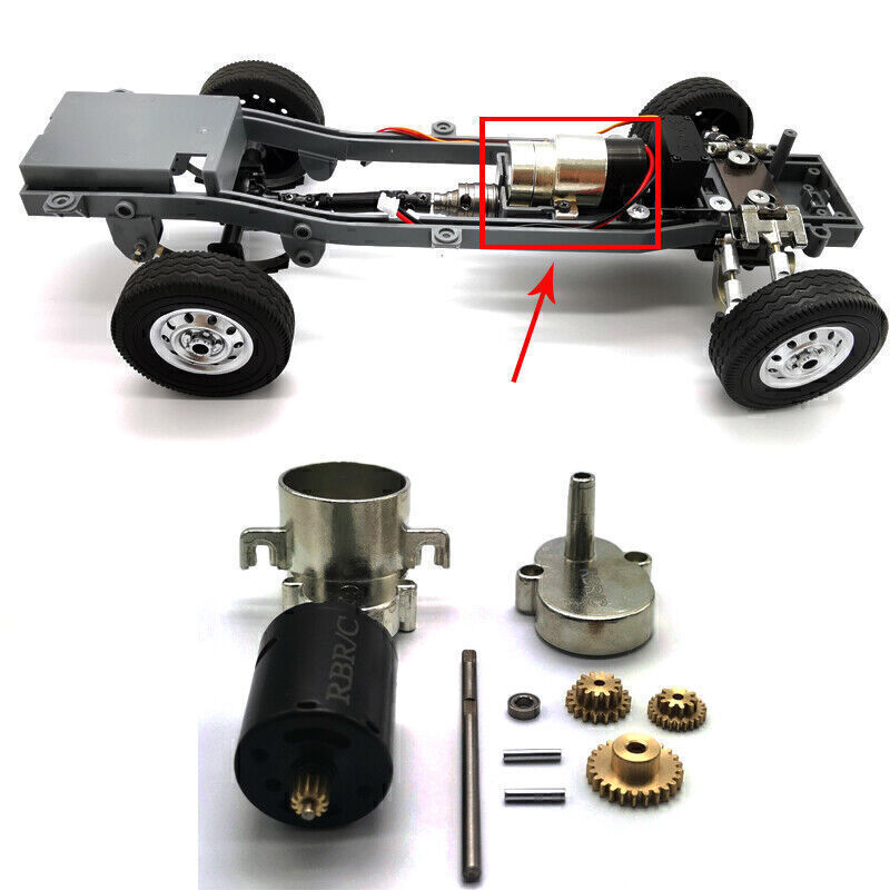 WPL D12 Upgraded Full Metal Gear Box with Motor For 1/10 RC Car DIY Repair Parts