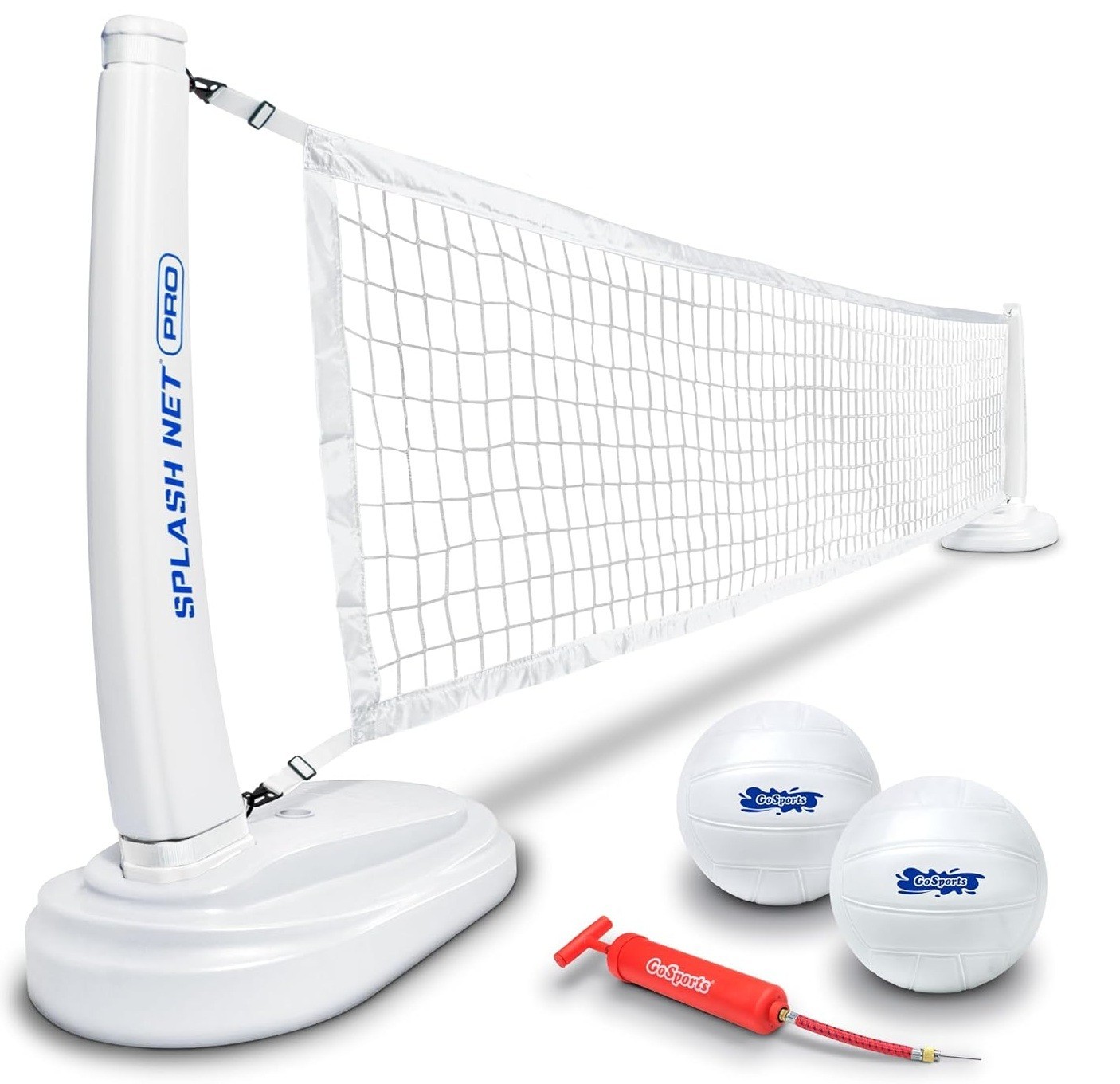 GoSports Splash Net PRO Piscina Voleibol Red Ajustable 2 Bolas de Agua Bomba Blanco