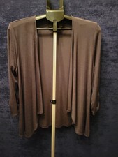 CHICO'S TRAVELERS Open Front JACKET SZ 1 Dark Gray Flowy