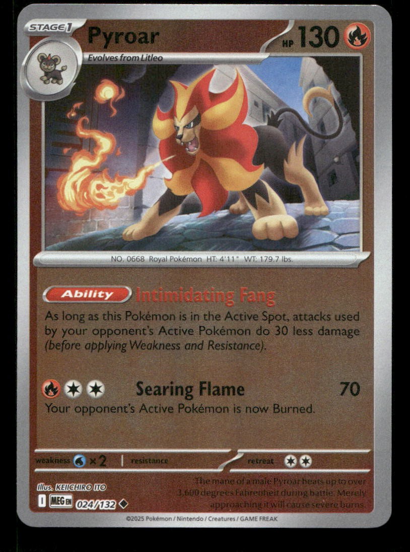 Pyroar 024/132 Mega Evolution Reverse Holo NM/M Pokemon
