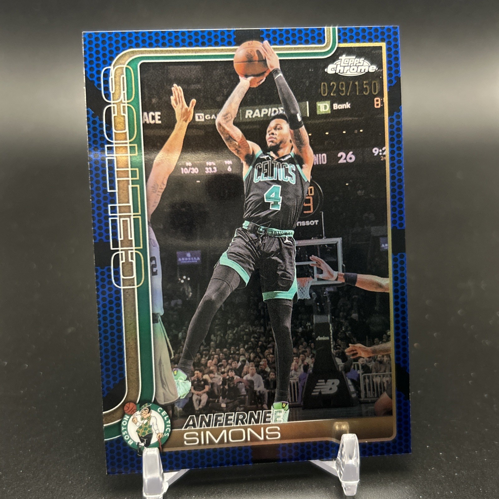 2025–26 Topps Chrome Update Anfernee Simons Blue Basketball /150 Celtics #76