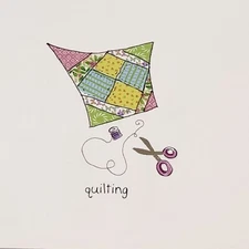 Studio 18 Blank Note Cards 5”x4” Set of 6+Envelopes Quilting Design SEWING