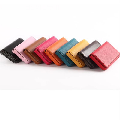PU Leather Business Card Holder   Professional Pocket Wallet w/ Magnetic Closure