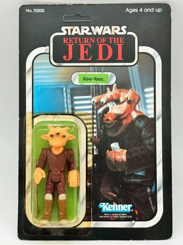 VINTAGE STAR WARS ROTJ 65 BACK REEYEES UNPUNCHED MOC SHIPS WITH STAR CASE