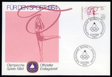 BRD FDC 1984 OLYMPISCHE SPIELE OLYMPIA TURNEN GYMNASTIK offiz. FDC  ub36