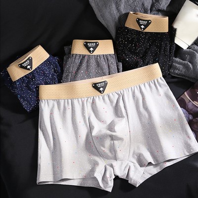 Elastische Taille Badehose Atmungsaktiv Unterwäsche Männlich Anwendbares Druckdesign