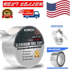 2 Inch x 65Ft Aluminum Foil Tape Heavy Duty HVAC Insulation Silver