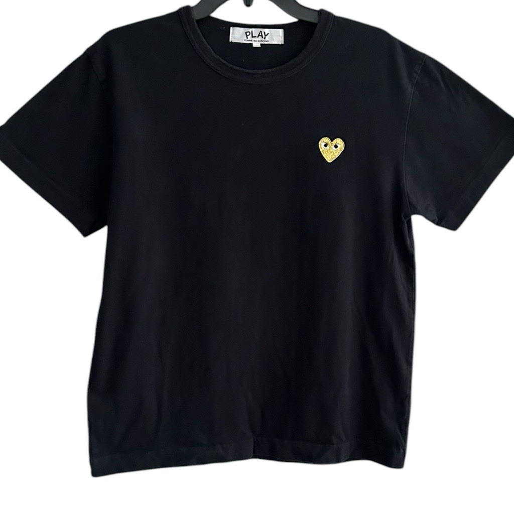 Come de Garcon PLAY Gold Heart Black T-shirt XL Designer