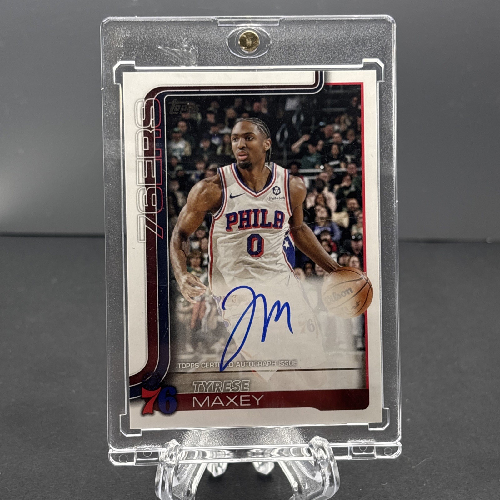Tyrese Maxey 2025-26 Topps Flagship Real One Auto #TFRA-TM Philadelphia 🔥💎