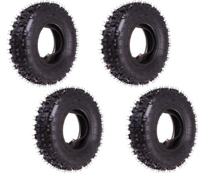 4x Kinderquadreifen Quadreifen 4.10-6 Kinder Mini-Quad Reifen mit Schlauch Set
