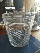 Champagnerkühler , Sektkühler, Eiskühler,Fische Kristall?, 70er Jahre