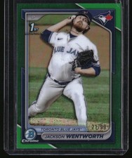 2024 Bowman Draft Jackson Wentworth Chrome Green 21/99 #BDC-185 TOR Blue Jays