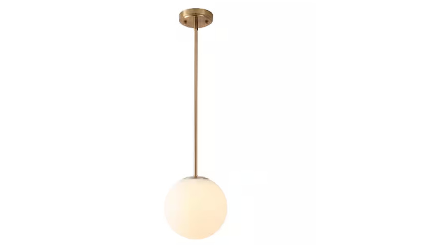 1-light Gold Globe Pendant Light Fixture W/ Glass Ball QUALITY! NEW
