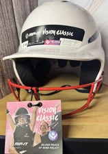 NWT Rip-It Women's Softball Batting Helmet White Navy Red Size Small/Medium