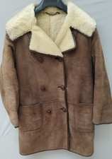 Vintage Antartex Women’s Sheepskin Shearling Coat – Brown Suede – Lambskin