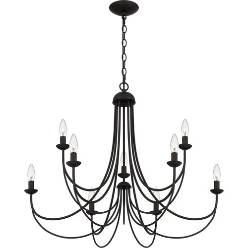 Quoizel MRN5030 Mirren 9 Light 30"W Taper Candle Style Chandelier - Bronze - Picture 6 of 9