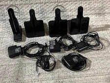 Lot of 4 Plantronics Headsets, 3 CS540 C054 and 1 WH500, w/ power cords UNTESTED