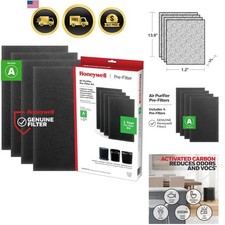 Filter A Odor Reducing Carbon Pre-Filters (4-Pack for Large Rooms) HRF-A200: Honeywell HRF-A200 Air Purifier Pre Kit Filter, 4 Count (Pack of 1)- Allergen...