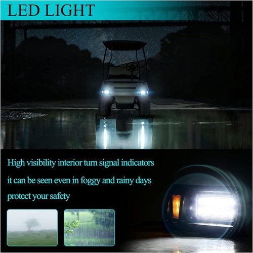 Universal 12V Golf Cart Headlight & Tail Light Kit - DS/Club Car Fit, Black - Picture 5 of 9