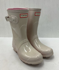 Hunter Women's Original Short Gloss Rain Boot Pink Size 7 SUNFADED