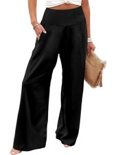 JZC Women's Palazzo Lounge Pants Casual Wide Leg Pants High Waist Flowy Tours...