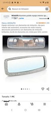Bling Car Rear View Mirror, Clip-On Rhinestone Car Rearview Mirror with Crystal