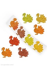 40 pieces 1x1.2 Inch Glitter Fall Autumn Thanksgiving Turkey Stickers Seals