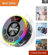 Compact Portable Bluetooth Shower Speaker - Up to 10 Hours Playtime  Microphone