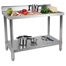 Tavolo Inox Acciaio Inossidabile Banco Da Lavoro Alzatina 120 X 60 Cm 110 Kg
