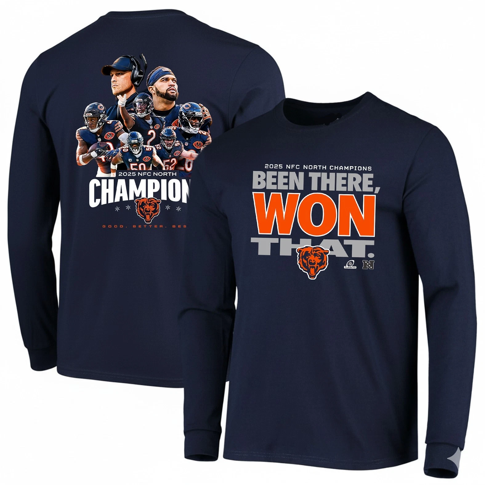 Chicago Bears 2025 NFC North Division Champions Two Long Sleeve