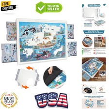 1500 Pieces Rotating Plastic Puzzle Board with Drawers and Cover, 35"x27" Por...