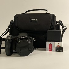 Sony Cyber-shot DSC-H50 9.1MP 15x Zoom Digital Camera-Flip LCD-Bundle -TESTED