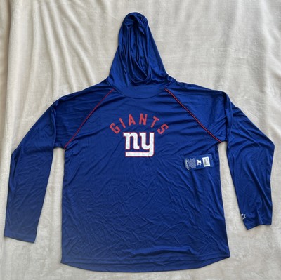 Men s New York Giants Starter Long Sleeve Hooded T-Shirt 2XL (C116)